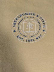 Abercrombie & Fitch Hoodie Teens 13-14 Yellow Fleece Pouch Circle Logo Spellout