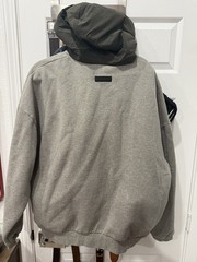 Fear of God Essentials Nylon Fleece Hoodie ‘Dark Heather Oatmeal – XL