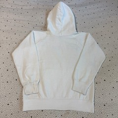 Vintage 1980s Sony Champion Hoodie Size Small White Blue Drawstring