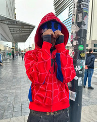 Spider Hoodie Mens Zip Up Long Sleeve Comic Superhero Mask Hoodie Jumper S-XXL