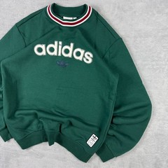 Vintage Adidas Originals Collegiate Green Trefoil Size Small Crewneck Sweatshirt