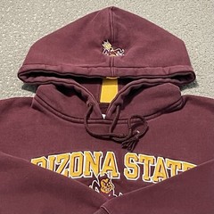 Arizona State Hoodie Teens L Red Sun Devil Logo Champion Pullover Sweatshirt