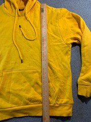 NovaMen Hoodie Men XL? 46″ Chest Yellow Fleece Lined Kangaroo Pockets Activewear