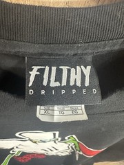 Filthy Dripped Graphic Diamond Ring T Shirt Unisex Large Black Size XL