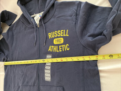 Russell Athletic Full Zip Hoodie Jacket Navy Blue Mens Medium 1902 Logo NWT
