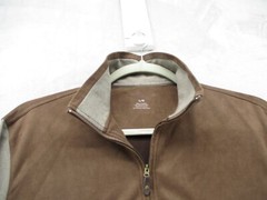 Haggar Sweathshirt Mens Large Brown Microfiber with Beige SleevesPolyester Blend