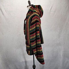 Baja Sweater Hoodie Sweatshirt Men’s Pullover Stripe Mexico Hippie Large EUC
