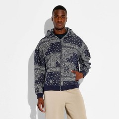 Men Full Zip Hooded Sweatshirt – Original Use Dark Blue S