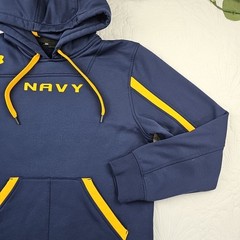 Under Armour Navy Blue US Naval Pullover Hoodie Size S Loose