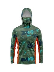 Fishing Hoodie T-shirts Men Long Sleeve Anti-Uv Sun Protection Hoodies Face Mask