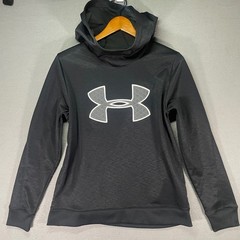 Under Armour ColdGear Hoodie Mens Medium Black Loose Fit Big Logo Pullover