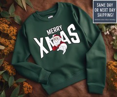 Merry Christmas Santa Holiday Sweatshirt Festive Apparel