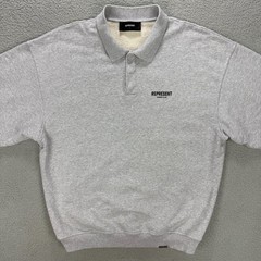 Represent Owners Club Sweatshirt Mens Large L Grey Long Sleeve Polo Sweater 1