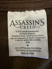 2016 Assassins Creed Hoodie Mens M Brown Ubisoft Full Zip Video Game Gaming