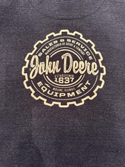 John Deere Hoodie Adult Large Heather Dark Gray/Blue Hue Sweatshirt Casual Mens