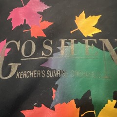 Vintage JERZEES Sweatshirt XL Black GOSHEN Orchard Fall Autum Leaf Made in USA