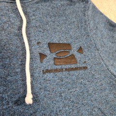 Under Armour Short Sleeve Hoodie Men Medium French Terry Bodybuilding Blue