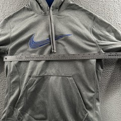 Nike Mens Hoodie Gray Blue Size Medium Pullover Therma-Fit 100% Polyester