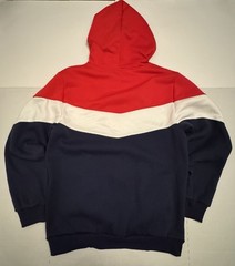 NWOT Unbranded Sweatshirt Hoodie Fleece Red White Navy Blue Men Size Large