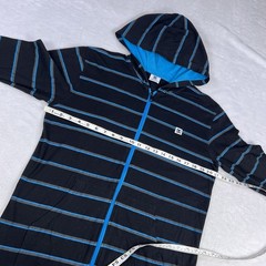 Vintage Y2K DC Shoes Hoodie Adult Medium Teens XL Zip Up Skater Striped Cyber