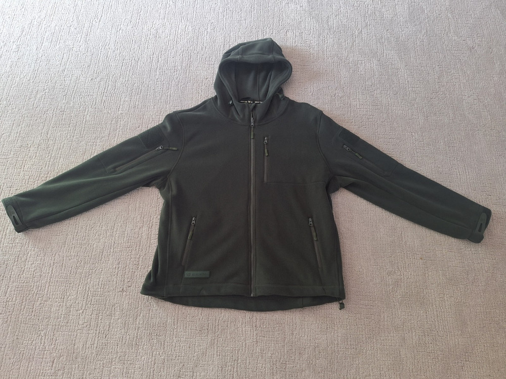 BaerSkin Tactical Hoodie 4.0 Men’s XL Hunter Green Fleece + USA Flag Patch