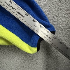 Nautica Competition Mens Fleece Blue Green Large 1/4 Zip USA Made 100% Polyester