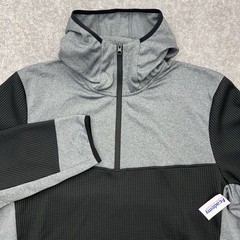 MAGELLAN Outdoors Men’s Large 1/2 Zip Pullover Hoodie Classic Fit Black Gray NEW