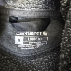 Carhartt Hoodie Mens M Gray Pullover Fleece Hooded Pockets Lined Relaxed Fit