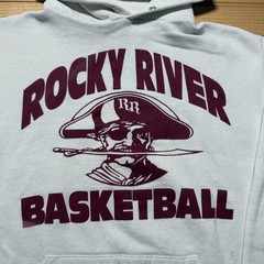 Vintage 90s Rocky River Basketball Pirate Fleece Pullover Hoodie USA – Large