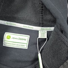 JOHN DEERE Men’s Stitched Logo Heavyweight Hoodie Sweatshirt, Black L NWT
