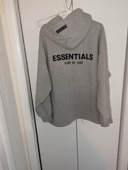 Fear Of God Essentials Relaxed Hoodie Mens Size L Dark Oatmeal Gray Oversized