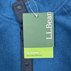LL Bean Pullover Mens Medium Blue All Season Access Fleece Outdoor Travel NEW