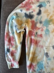 feat Tie-Dye Pullover Hoodie 2XL Multicolor Fleece Drawstring Kangaroo Pocket