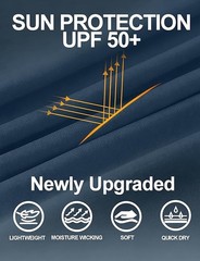 Men’s UPF 50+ Sun Hoodie UV Protection Long Sleeve Fishing Hiking Workout Top 20