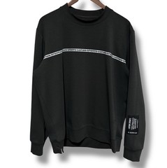 Lufian Elegant Men’s Round Neck Striped Sweatshirt Gray Size XL 24 x 28