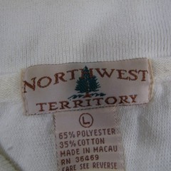 Northwest Territory Sweatshirt Mens L Ivory Vintage Polo Collar II72-16