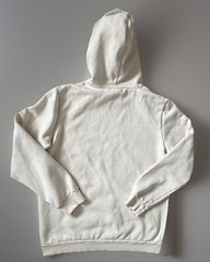 PUMA Long Sleeve Hoodie Sweatshirt Kangaroo Pocket Beige Logo Medium JBHS