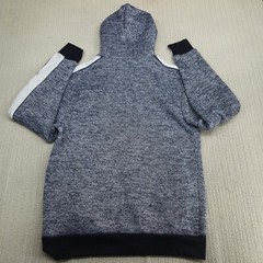 The North Pole Hoodie Mens Large Heather Blue White Fleece Full Zip Outdoor
