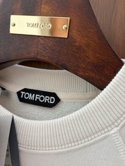 **Tom Ford Luxury Men’s Modal Sweatshirt – Beige White – Size 46 IT – New**