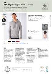 B&C Collection Organic Zipped Hoodie WU35B – Men’s Fleece Plain Pullover