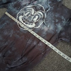 Dyenomite Gray/Blue Handcrafted Tie-Dye Hoodie Sweatshirt with Unique Graphic M