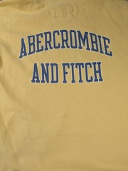 Abercrombie & Fitch Hoodie Teens 13-14 Yellow Fleece Pouch Circle Logo Spellout