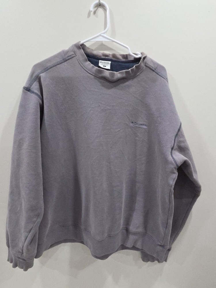 Columbia Sweatshirt Mens Large Gray Pullover Crewneck Solid Fleece All Seasons