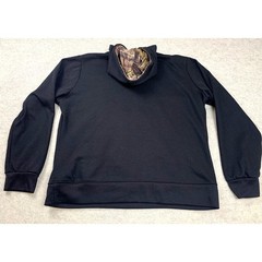Mossy Oak Hoodie Mens Large Black Camo American Flag Fleece Pullover Sweatshirt