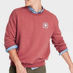 Goodfellow & Co Mens Relaxed Fit Sun Graphic Sweatshirt Drama Red Medium NWT