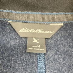 Eddie Bauer Sweatshirt Mens Medium Blue Fleece Hiking Camping Outdoors Logo