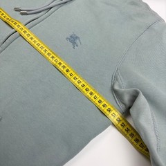 Burberry London England Vintage Full Zip Hoodie S Green Cotton Plaid Hood