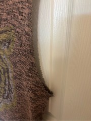 Jesse & J Made in USA Tiger Knit Sleeveless Hoodie Brown Olive XL