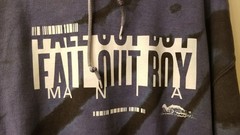 Fall Out Boy Mens AUTHENTIC Hooded Sweatshirt Hoodie Purple Black Tie-Dye 2X NEW