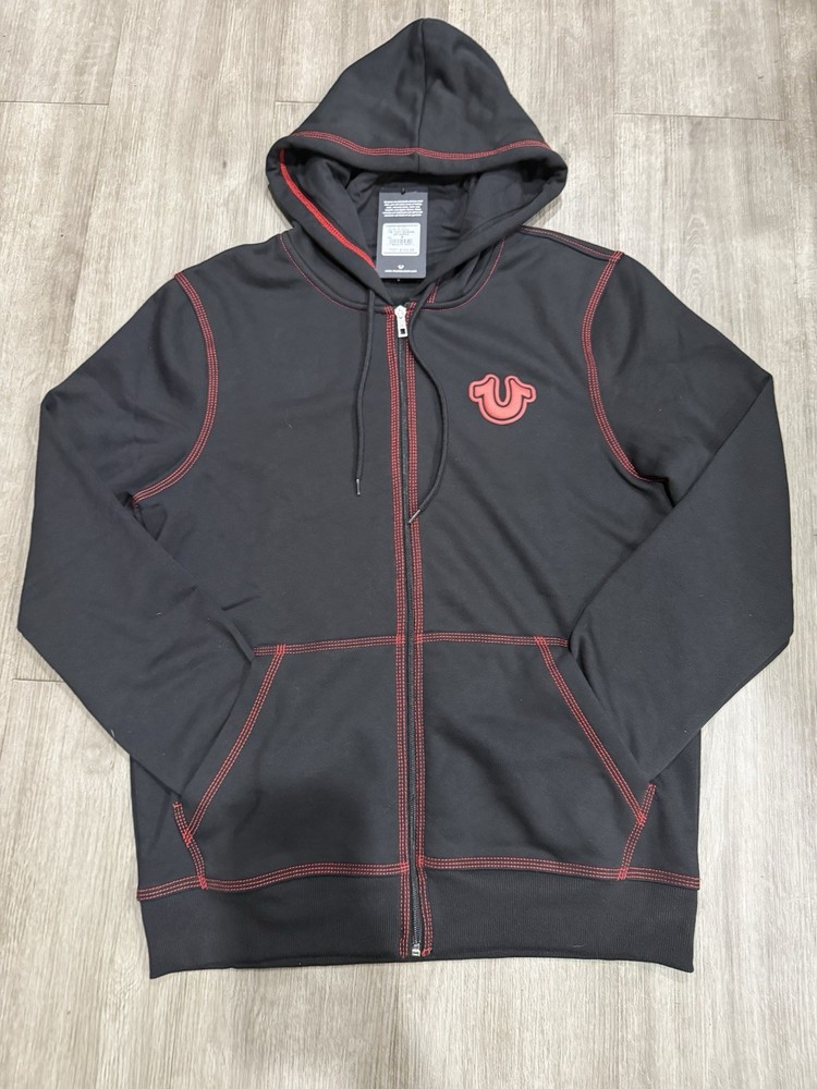 Jet Black TNL Puff Buddha Zip Hoodie Size M
